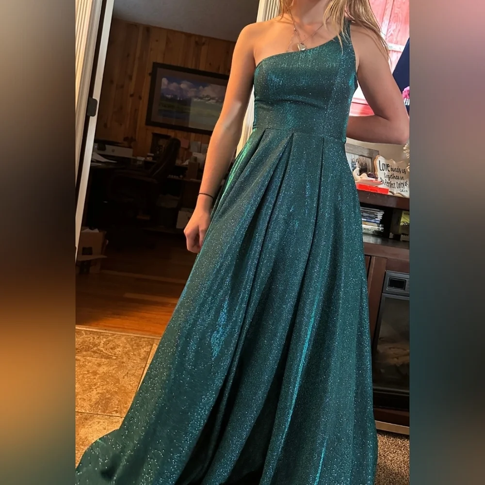 Windsor Emerald Margie Glitter A-Line Ball Gown Sz 5/6 - Picture 3 of 7